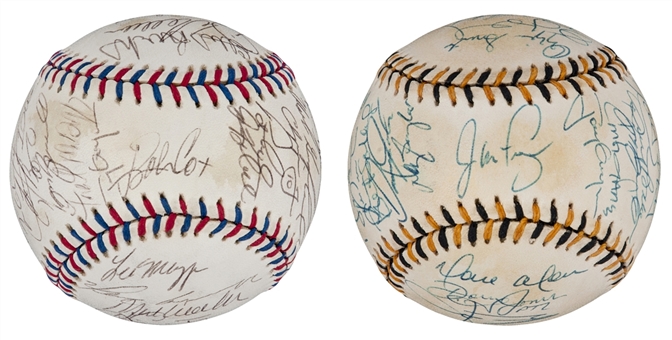 Lot of (2) All-Star Team Signed Baseballs from The Barry Larkin Collection (PSA/DNA PreCert)